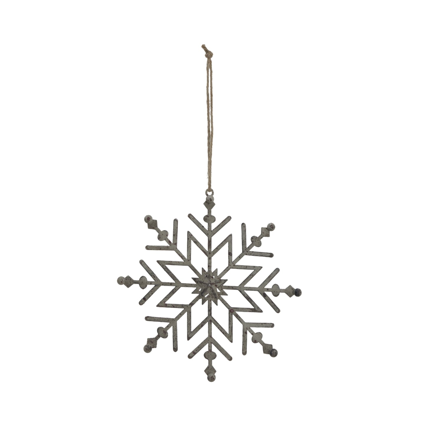 Rustic Hanging Ice Snowflake Decoration