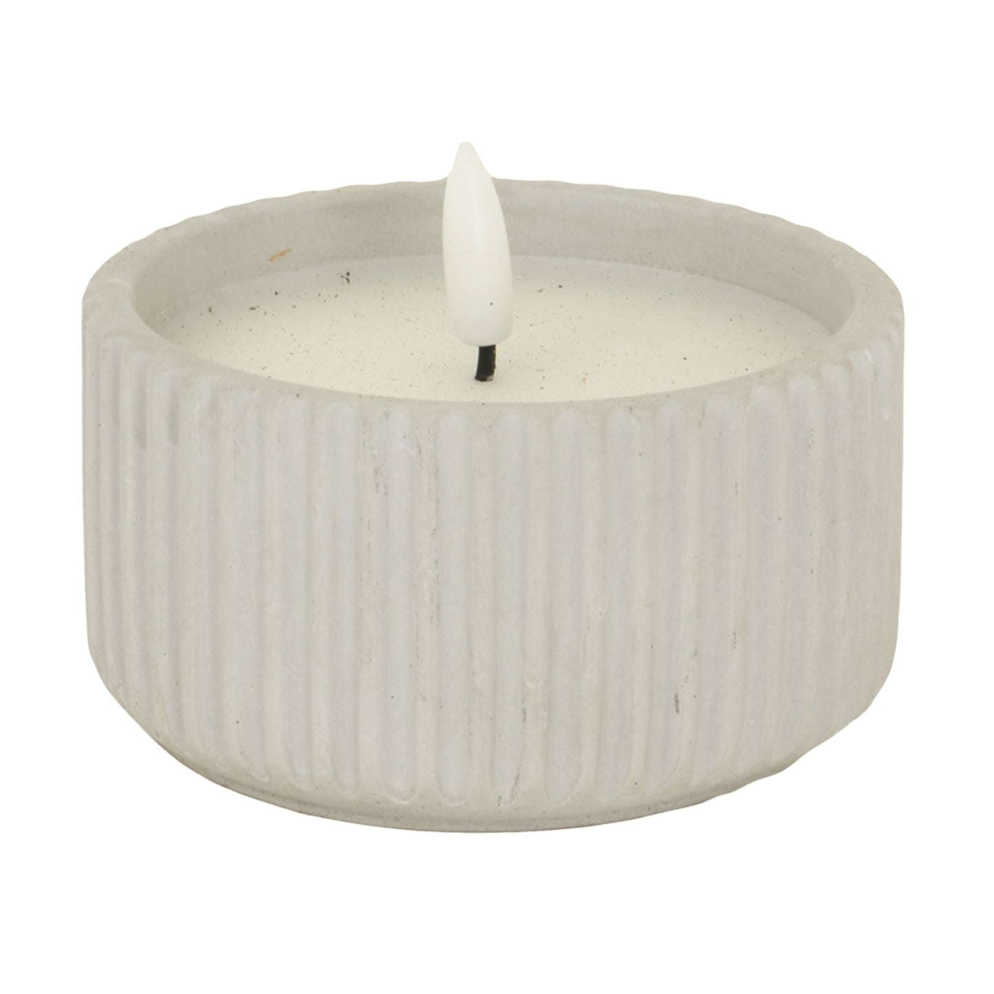 Luxe Collection Natural Glow Chalk Ribbed Small Led Candle