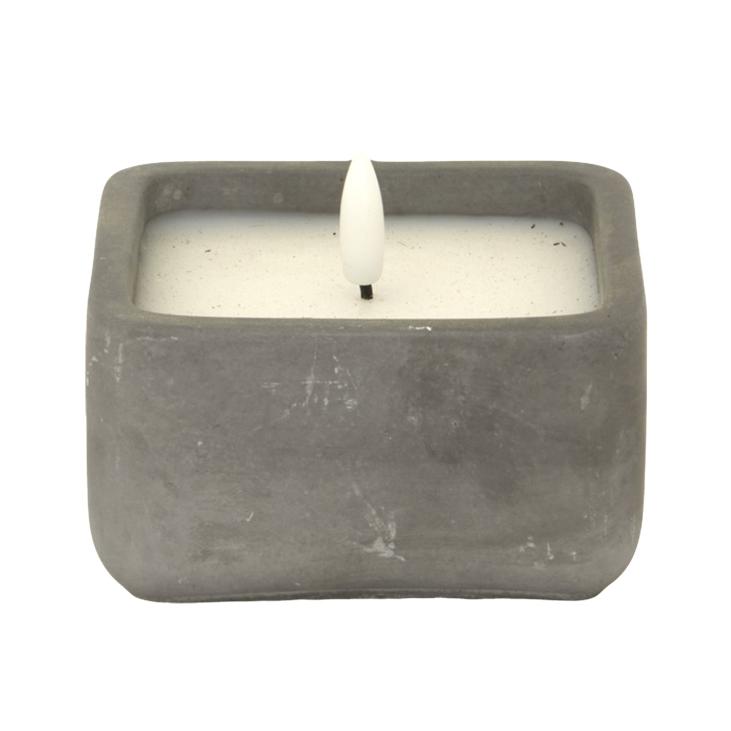 Luxe Collection Natural Glow Grey Square Led Candle