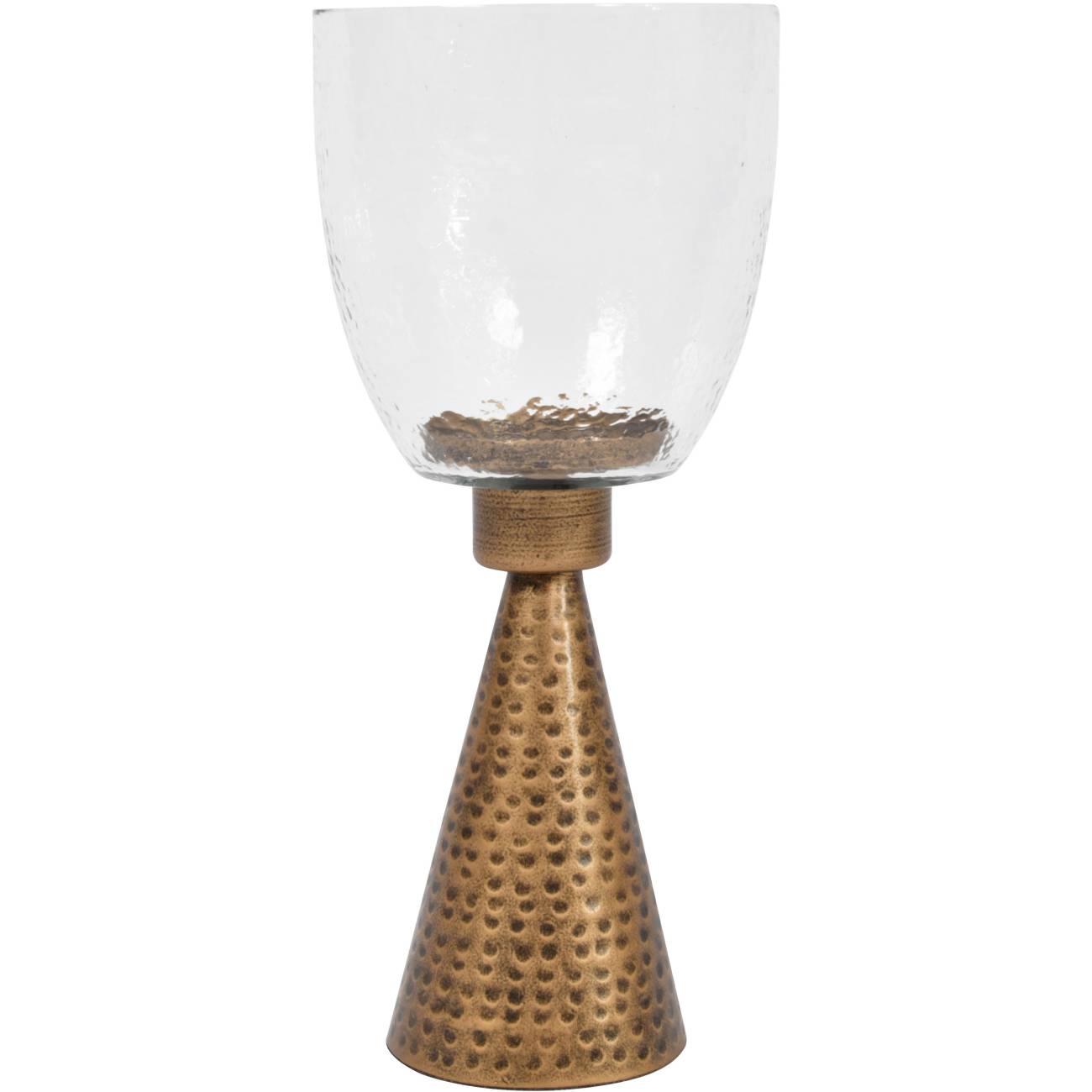 Sandbanks Iron and Hammered Glass Hurricane Small 36cm Table Candle Hurricane