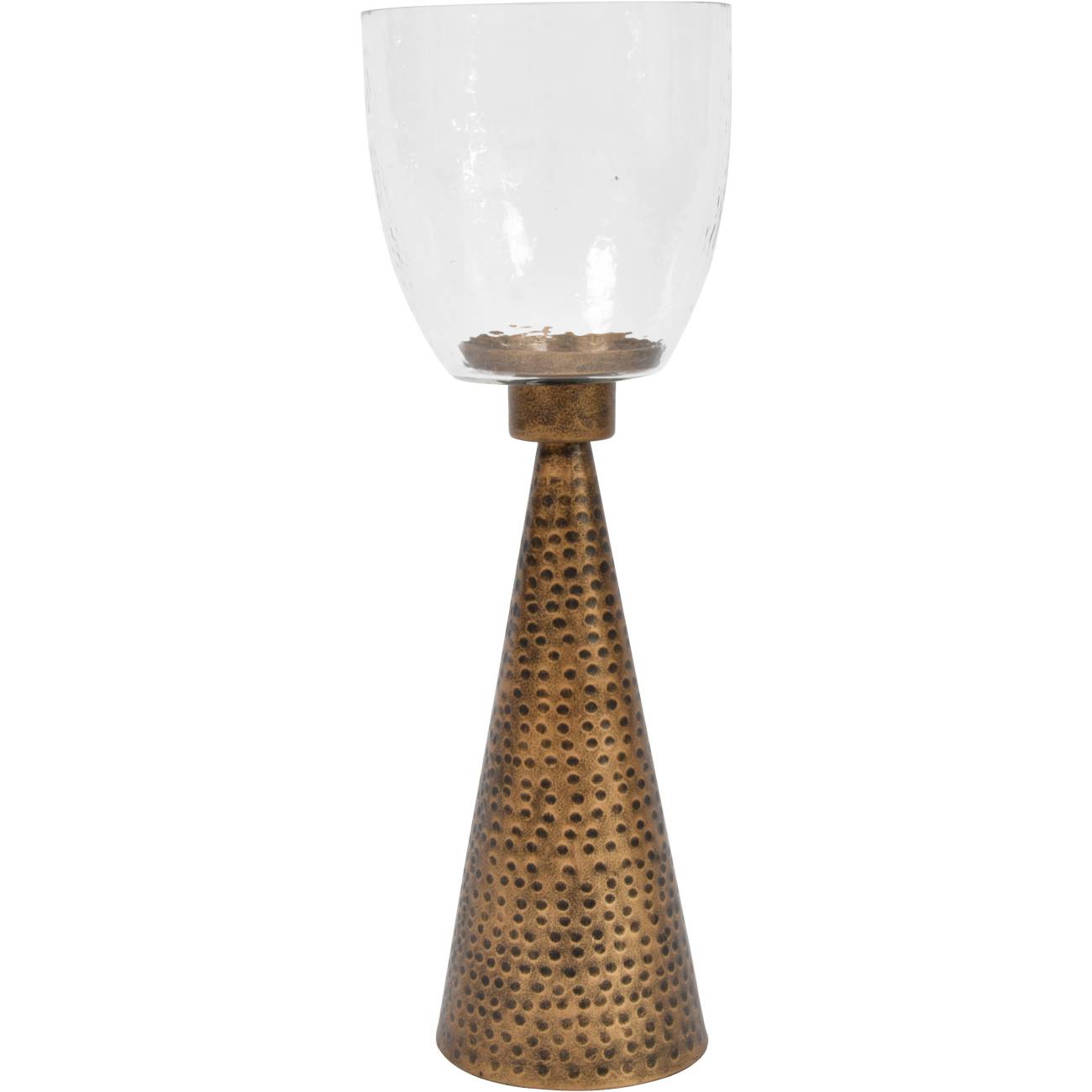 Sandbanks Iron and Hammered Glass Hurricane Large 45cm Table Candle Hurricane