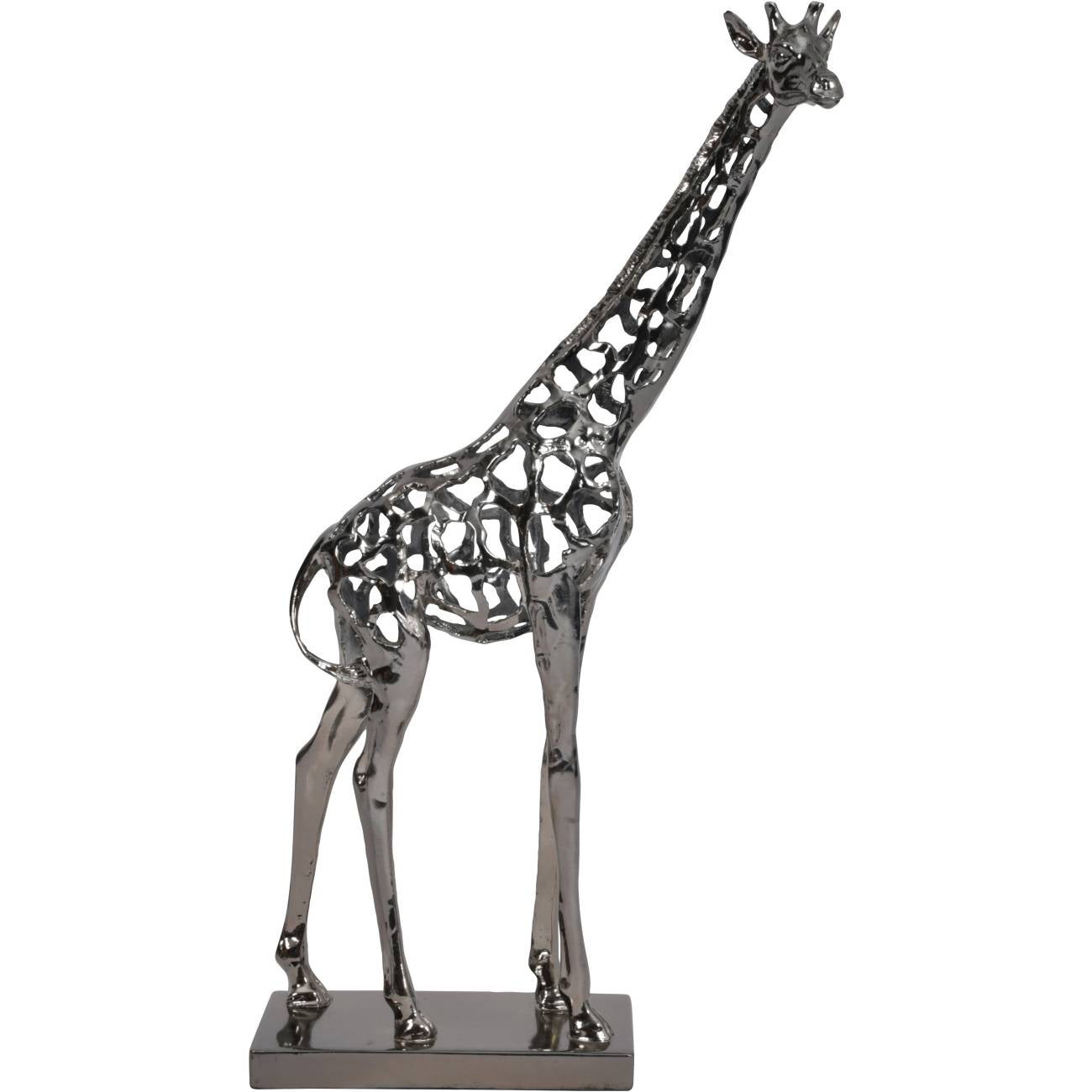 Courtney Black Nickel Hollow Giraffe 70cm Sculpture