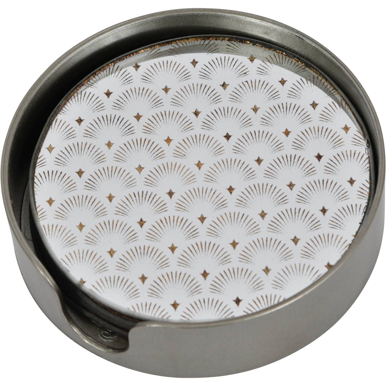 Deco scallop Antique Gold Set of 4 Coasters