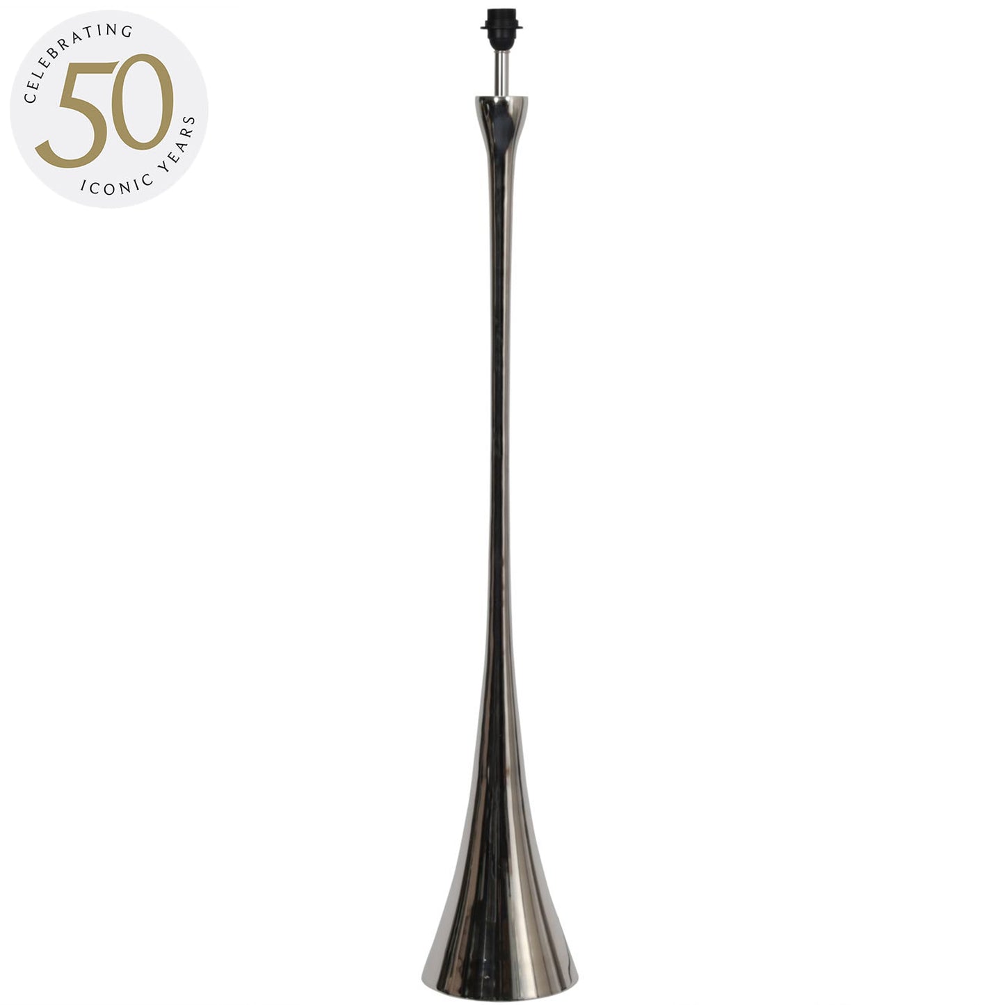 Lyra Nickel Lamp (Base Only) - E27 15W LED 20" Shade