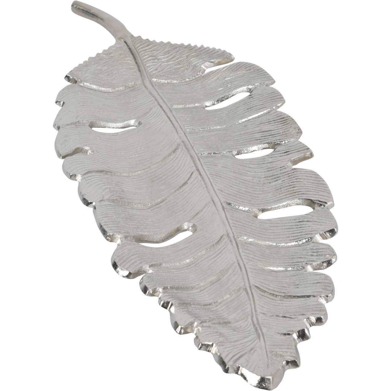 Large Feather Platter in Nickel Finish