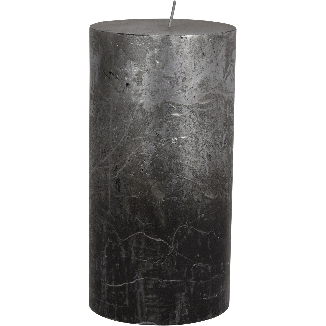 Black and Silver Ombre Pillar Candle 10x20cm