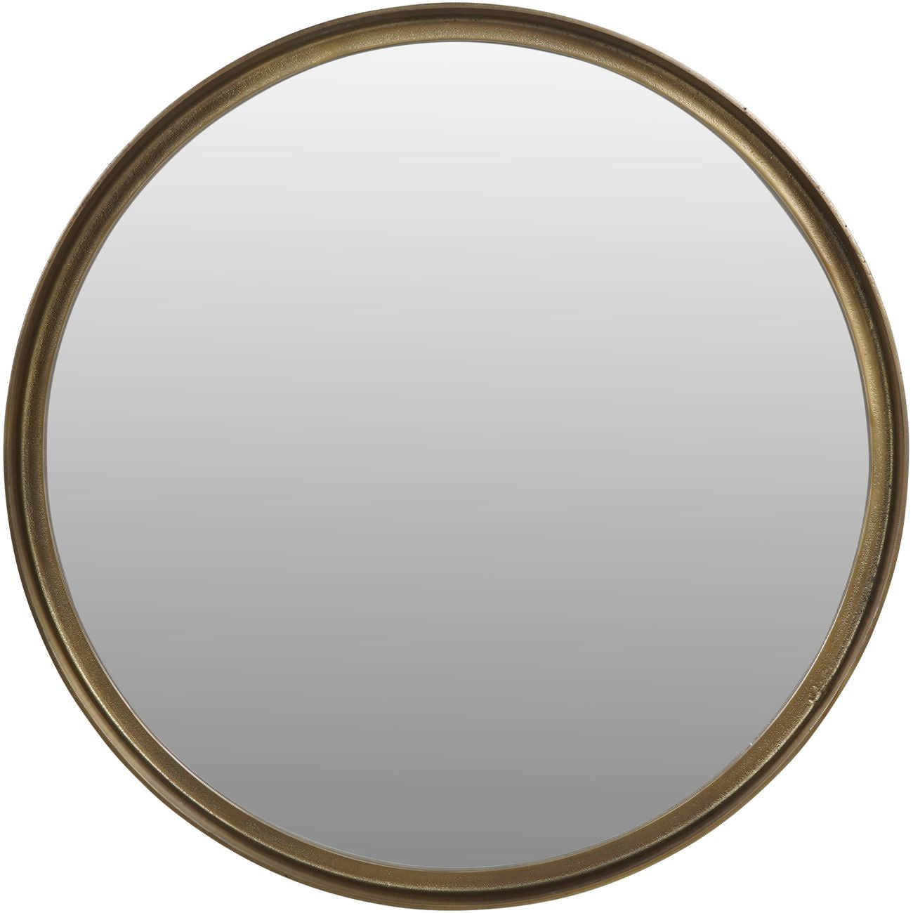 Oslo Brass Textured Round Mirror 80cm