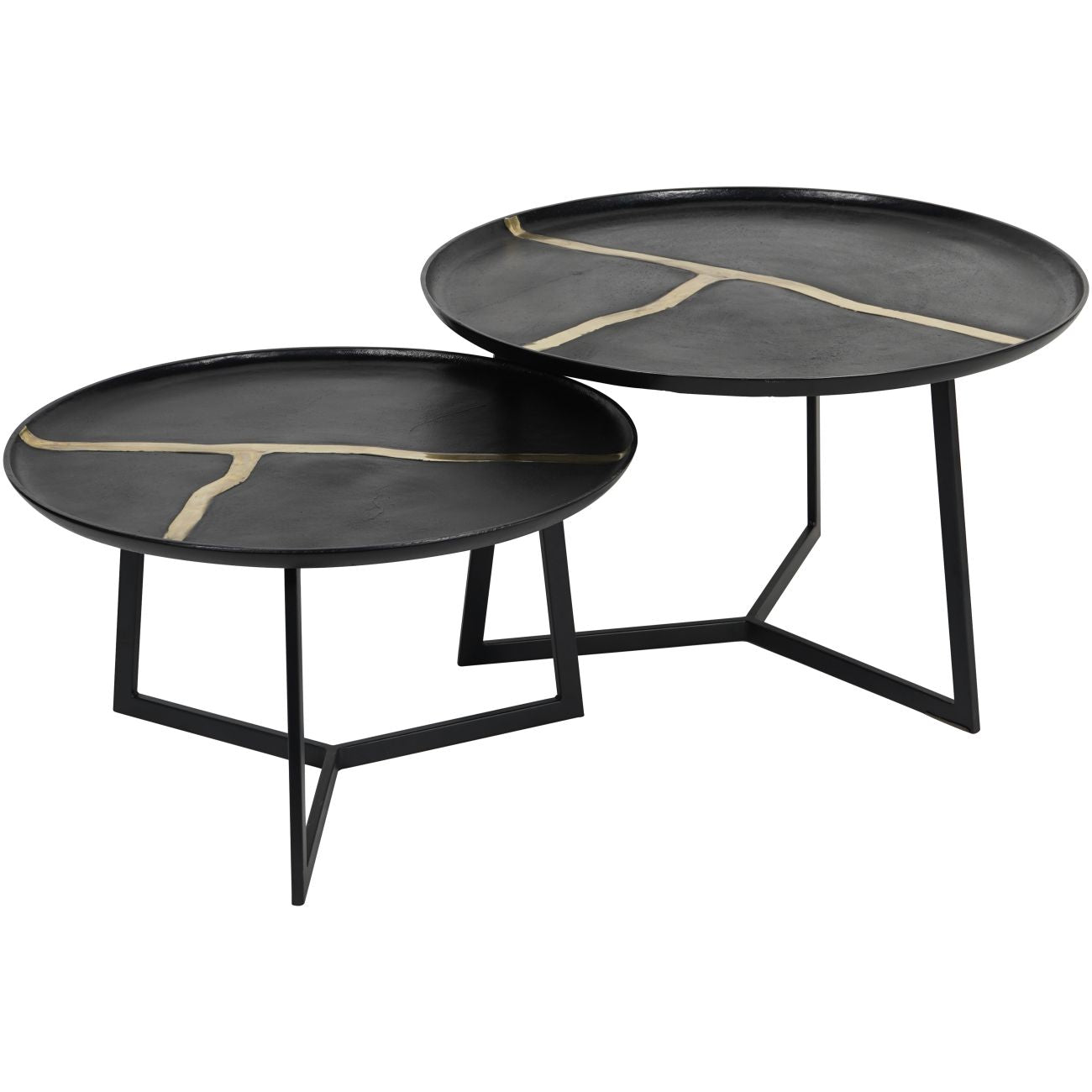 Arizona Set of Two Textured Aluminium Coffee Tables