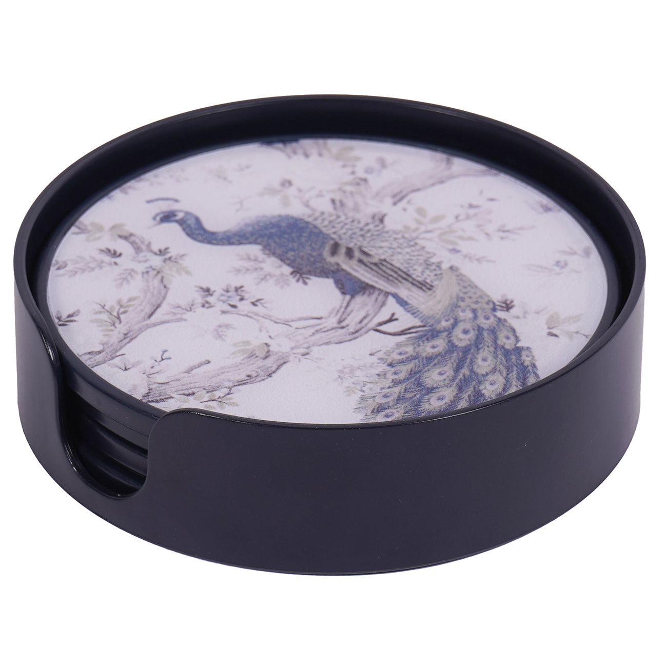 Laura Ashley Belvedere Peacock Print Set Of 4 Coasters