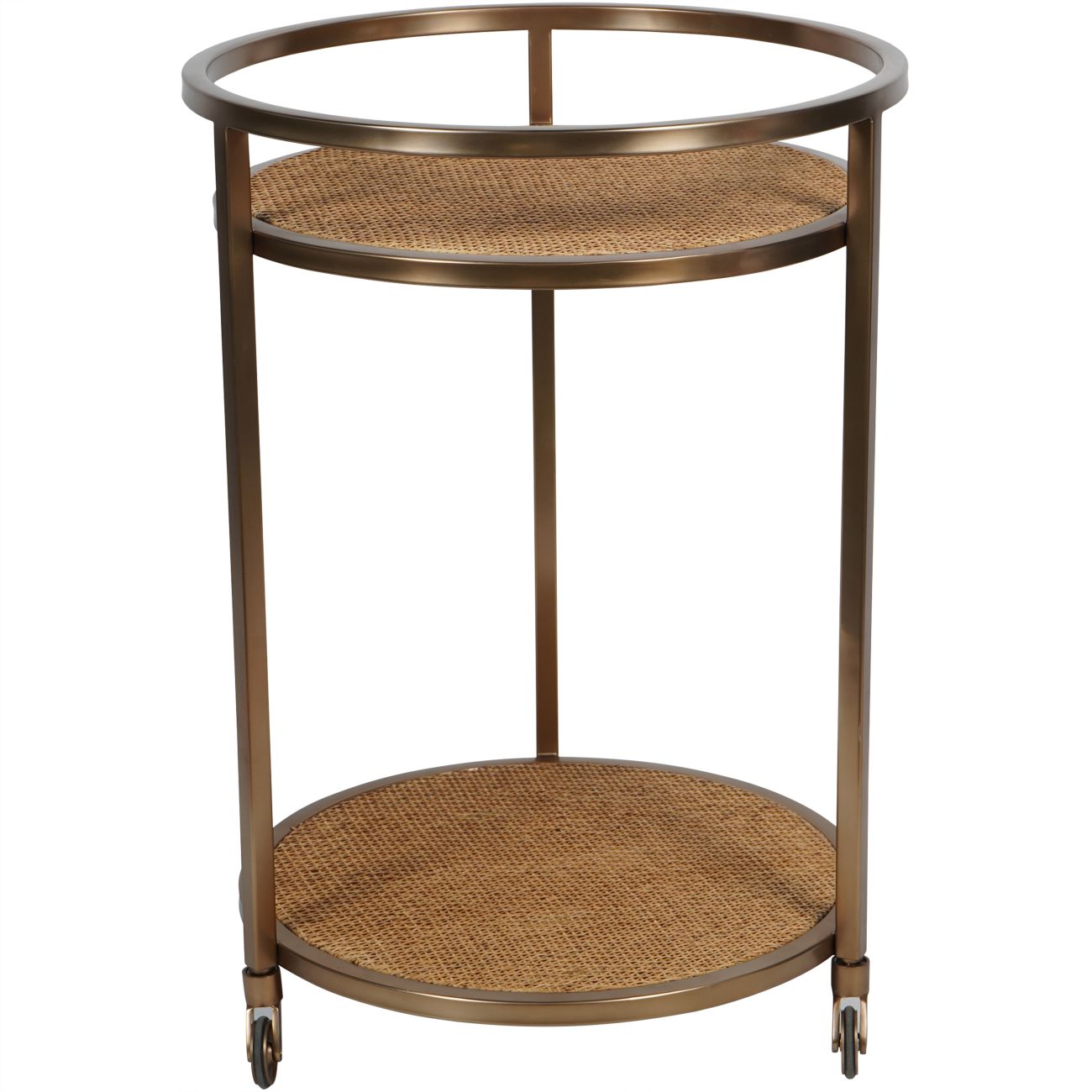 Rattan Dusky Gold Bar Trolley