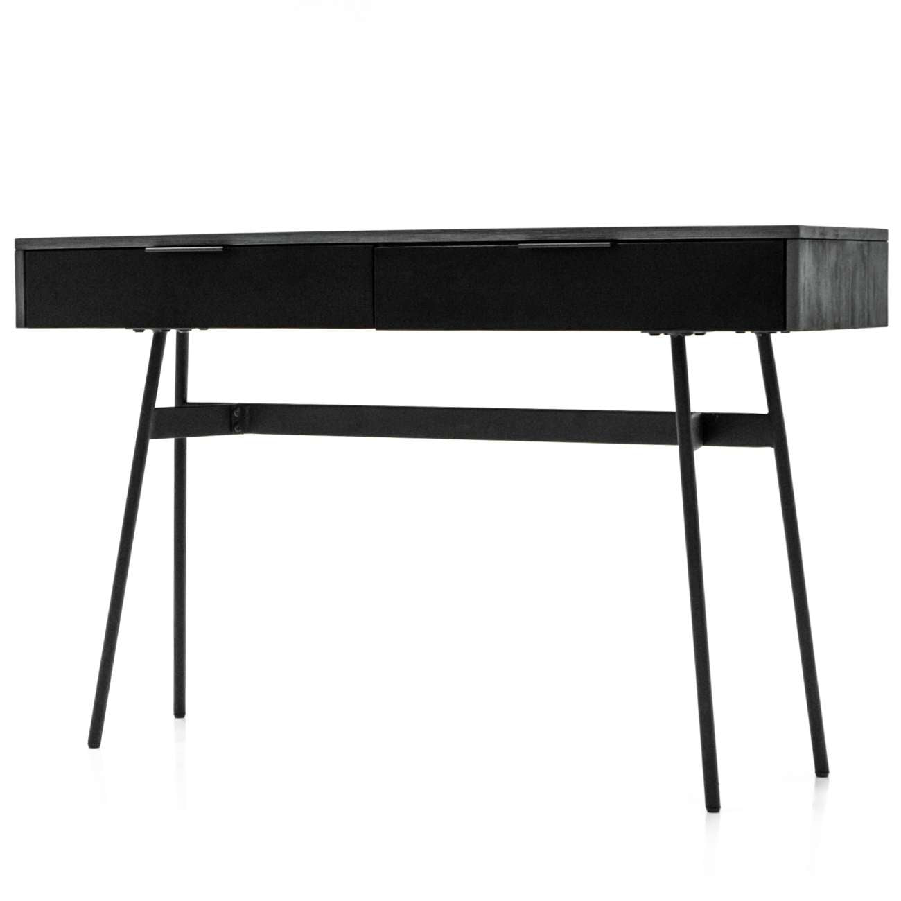 Bronks Black Acacia Console Table with Two Drawers 130cm
