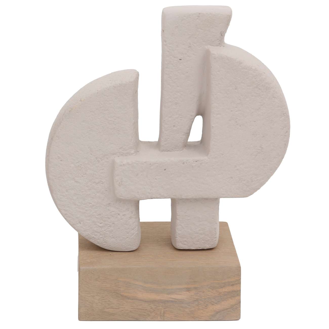 Oceania White Ecomix Sculpture on Wooden Base, Small 32cm height