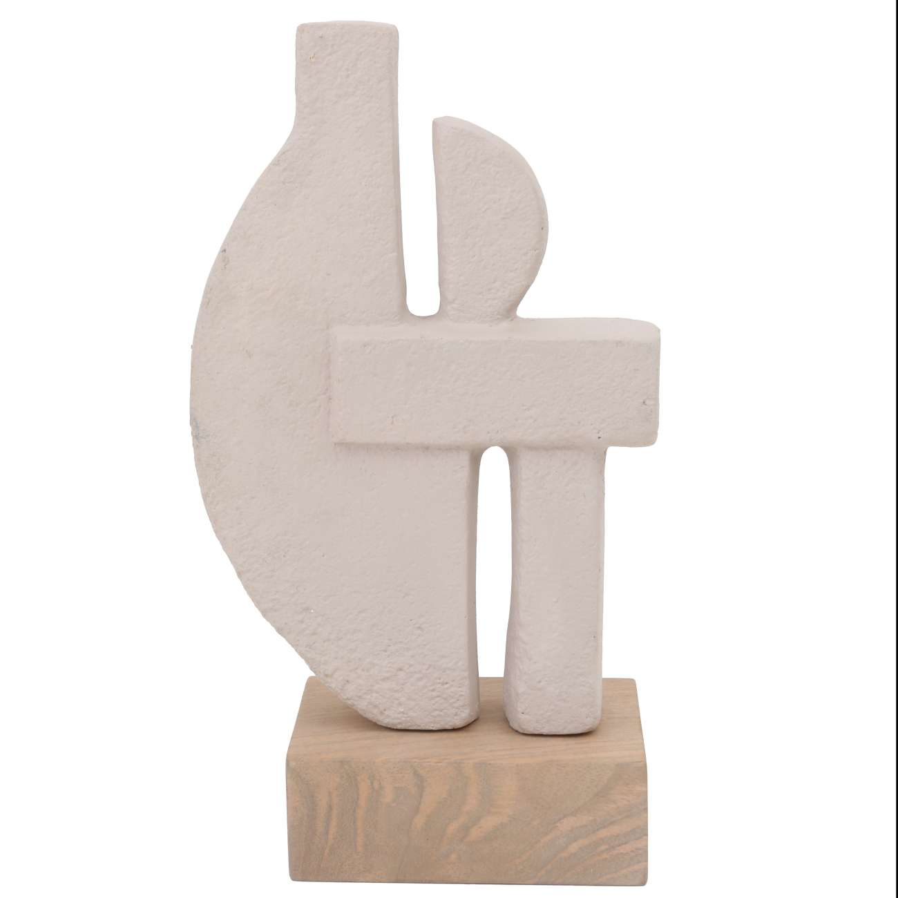 Oceania White Ecomix Sculpture on Wooden Base, Large 39cm height