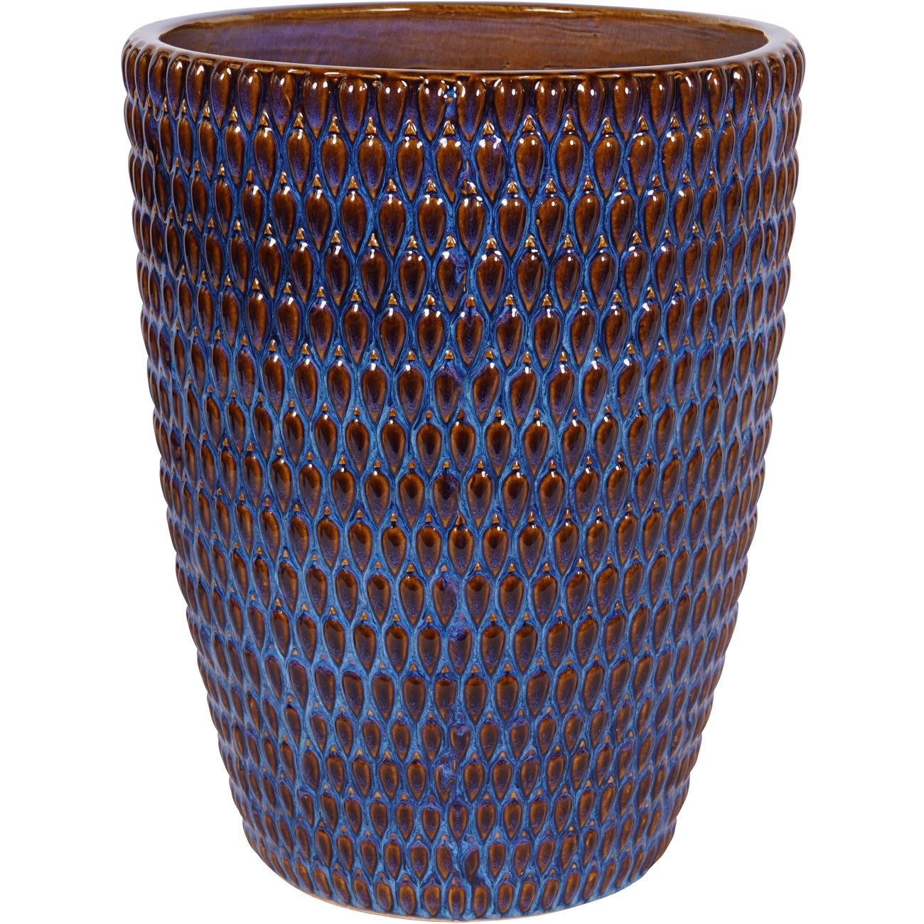 Mediterranean Reactive Glaze Ceramic Planter XL Planter Blue