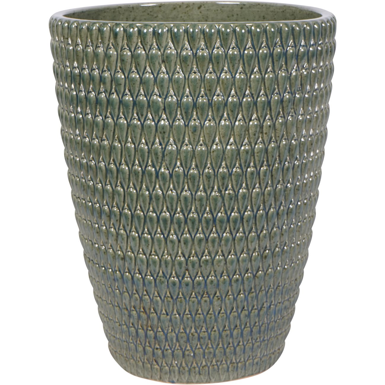 Mediterranean Reactive Glaze Ceramic Planter XL Planter Green