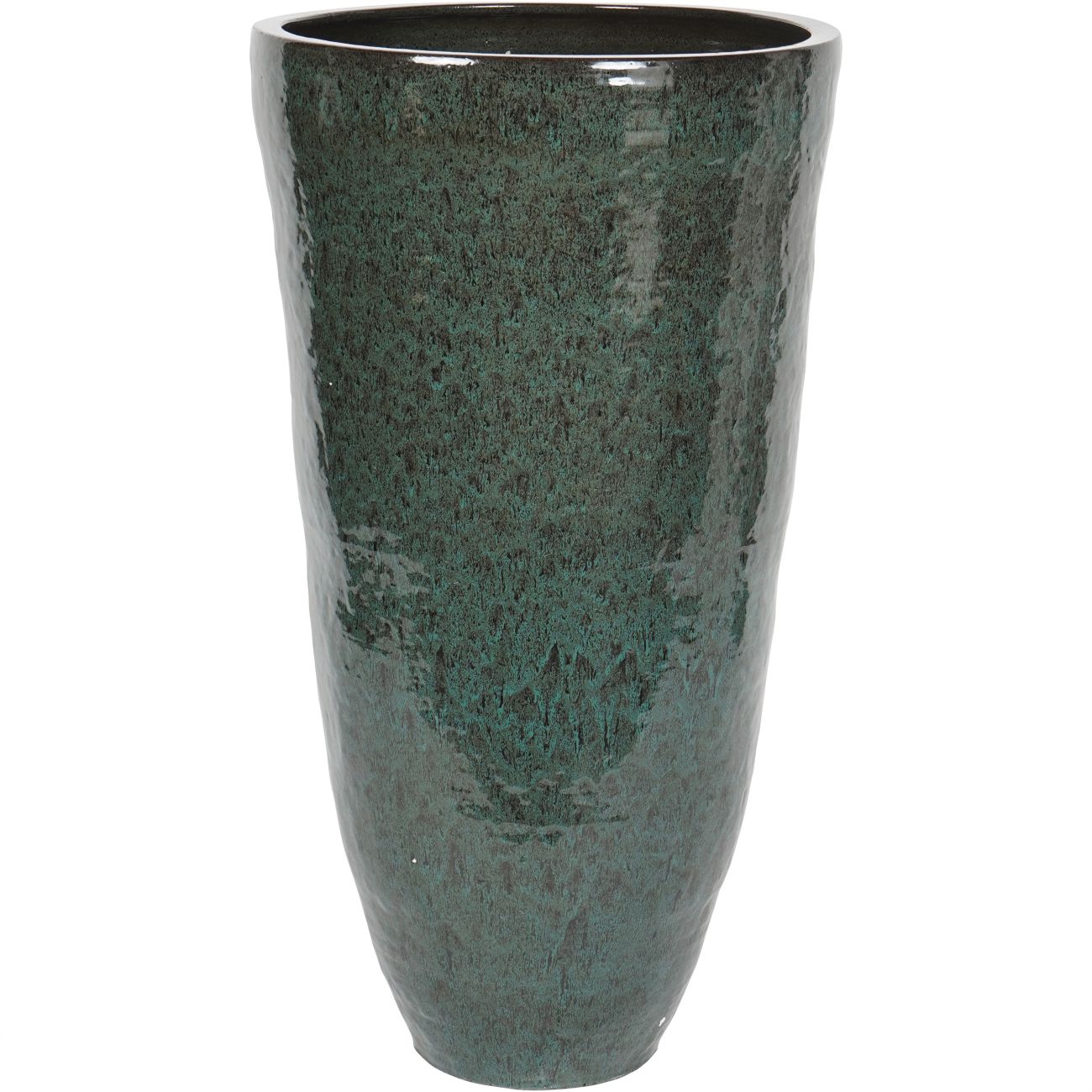 Mederno Reactive Glaze Ceramic XL Tall Planter Green