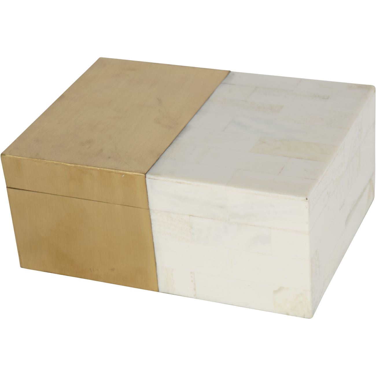 Brass and White Decor Storage Box