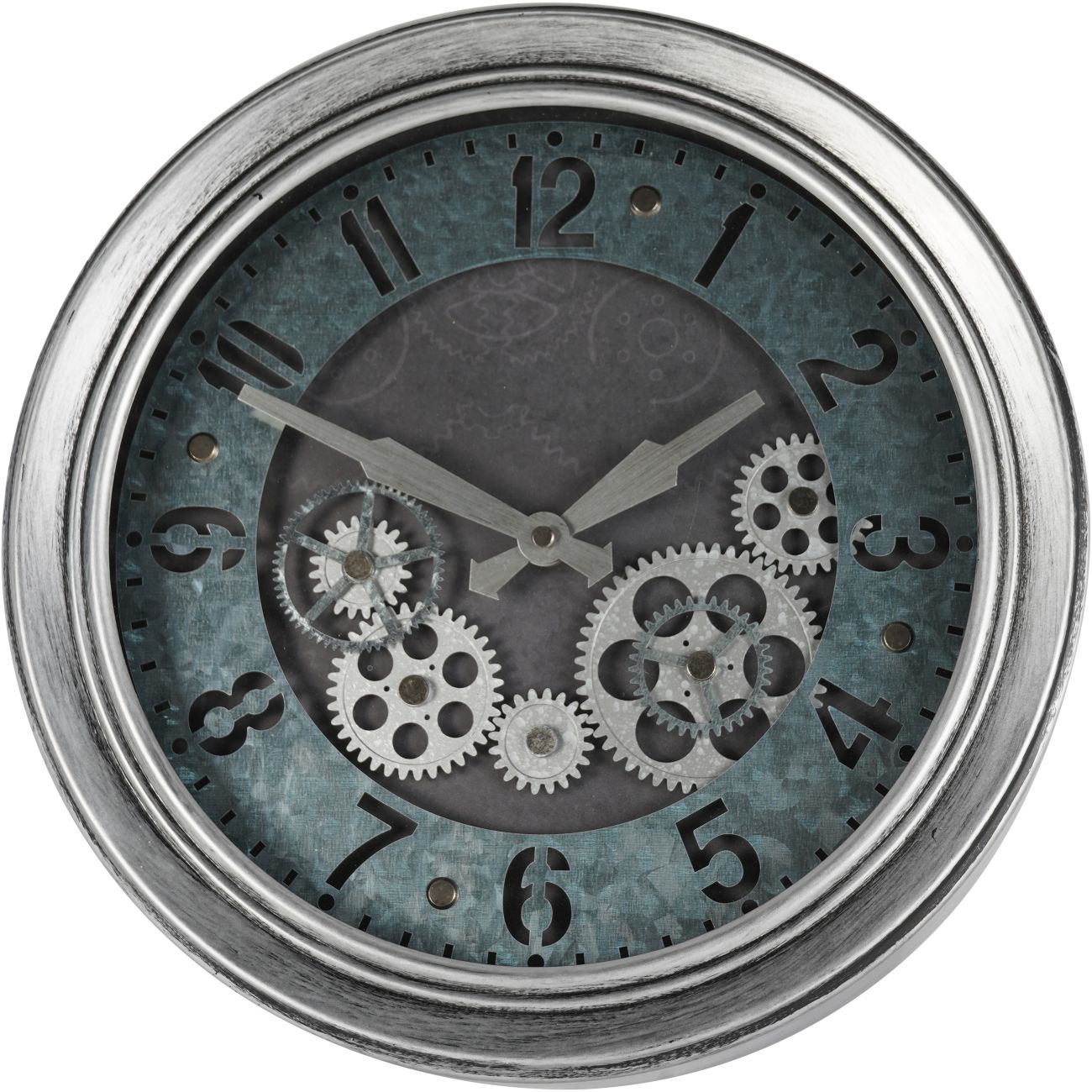 Palladium Mini Dials Clock Antique Silver 33.3cm