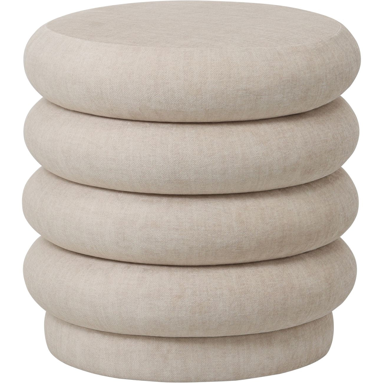 Casa Upholstered Stool with Fabric Base Cream