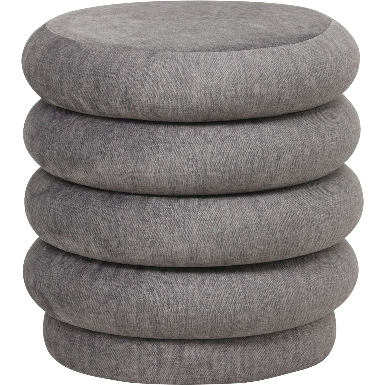 Casa Upholstered Stool with Fabric Base Grey