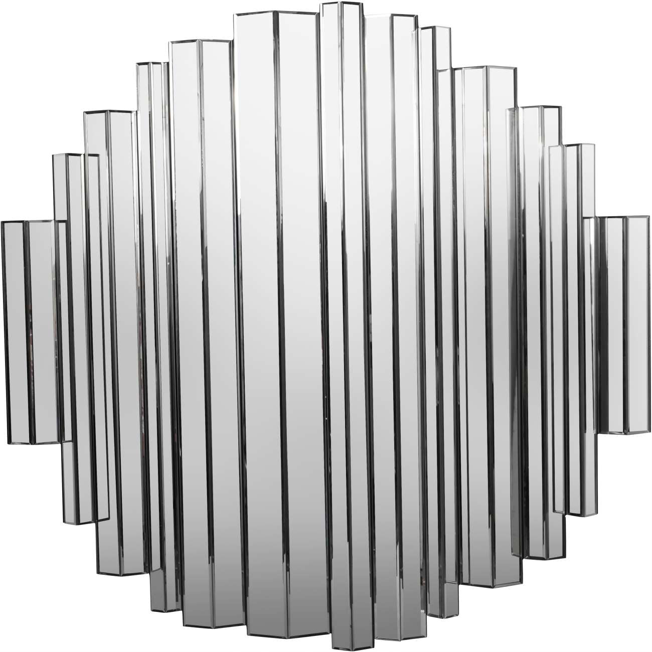 Crystalline Effect Embossed Edges Round Mirror 120cm