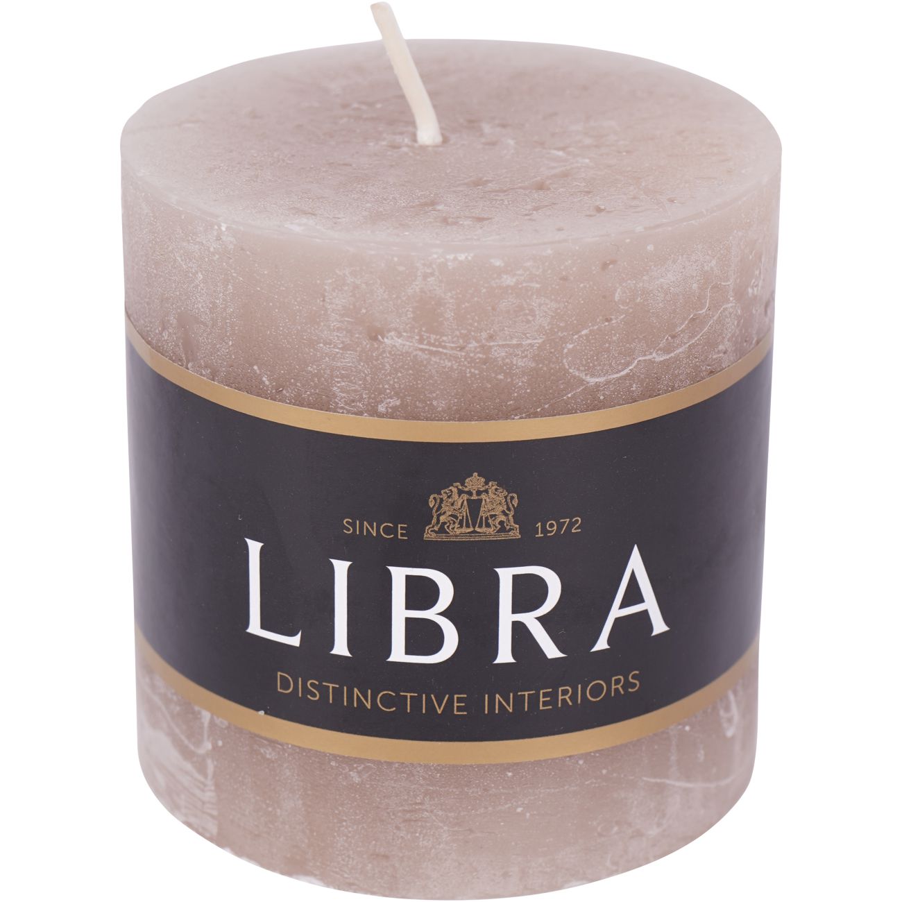 Taupe Rustica Pillar Candle 7x7cm