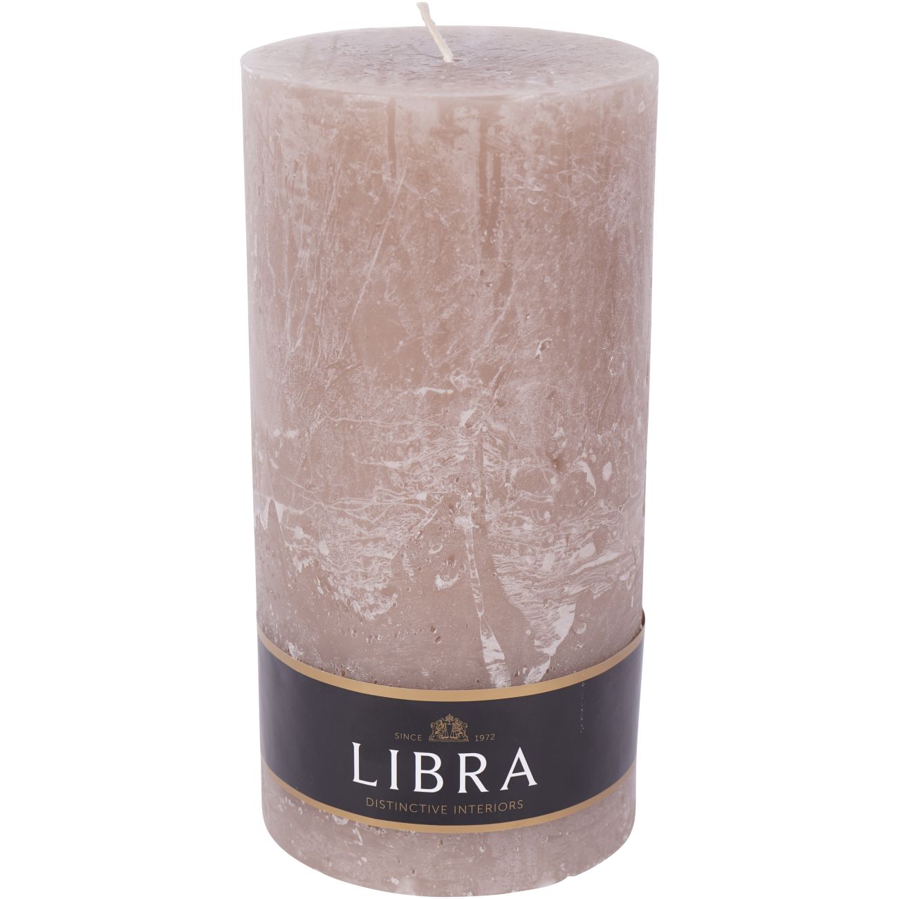 Taupe Rustica Pillar Candle 10x20cm
