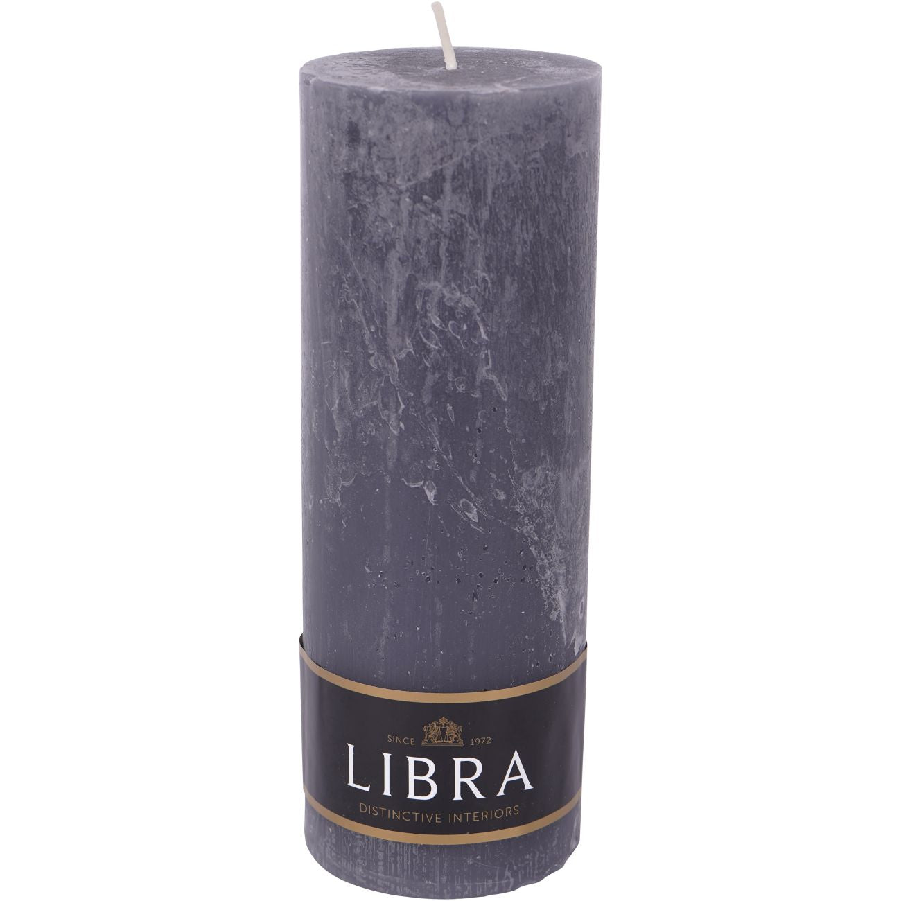 Dark Pewter Rustica Pillar Candle 7x19cm