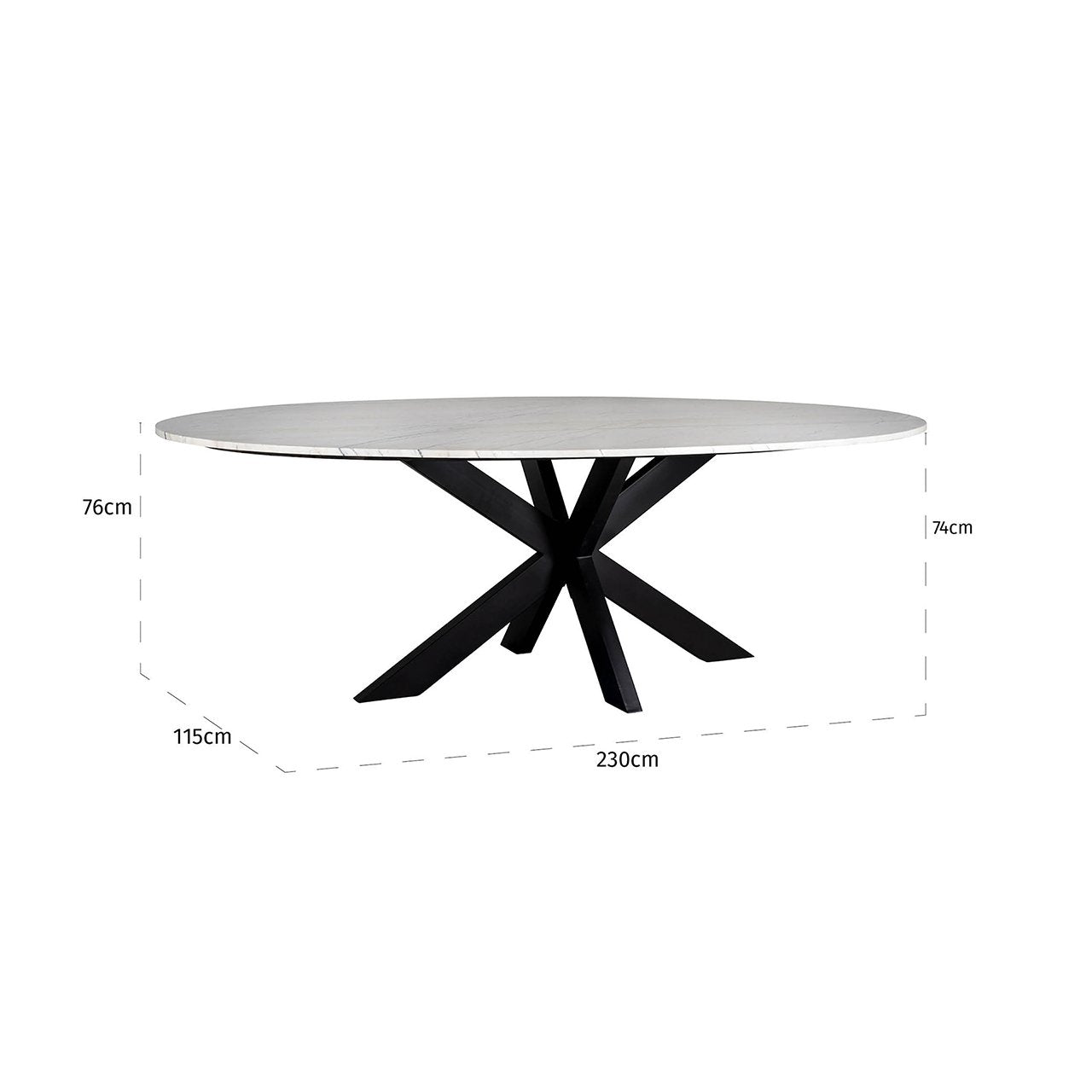 Dining table Lexington oval 230 (White)- Richmond Interiors
