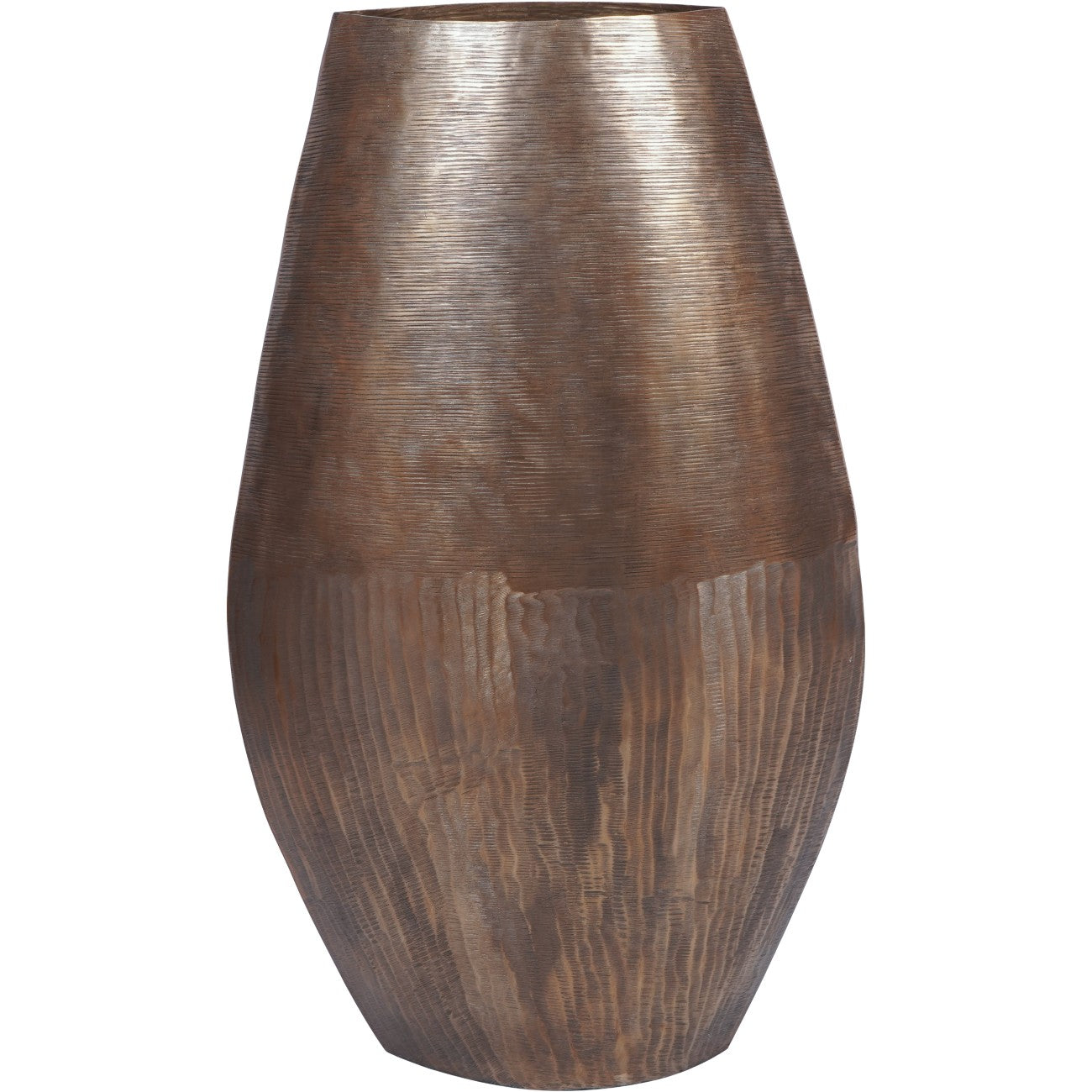 Southwold Textured Oval Antique Brass Vase 100cm