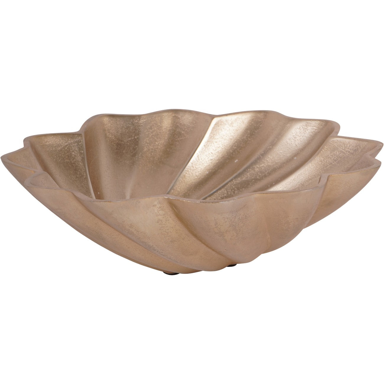 Marin Scallop Round Bowl Champagne Gold