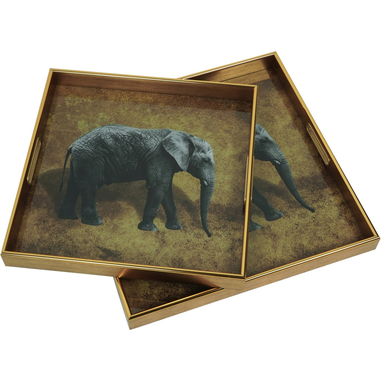 Elephant Decorative Set of 2 Nesting Trays