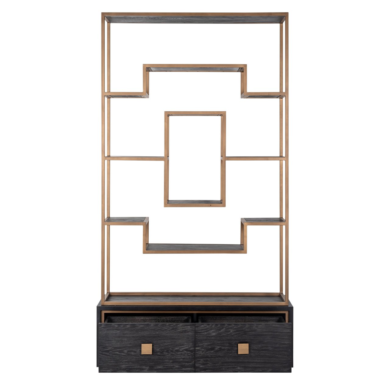 Display cabinet Hunter 2-drawers (Black rustic)- Richmond Interiors