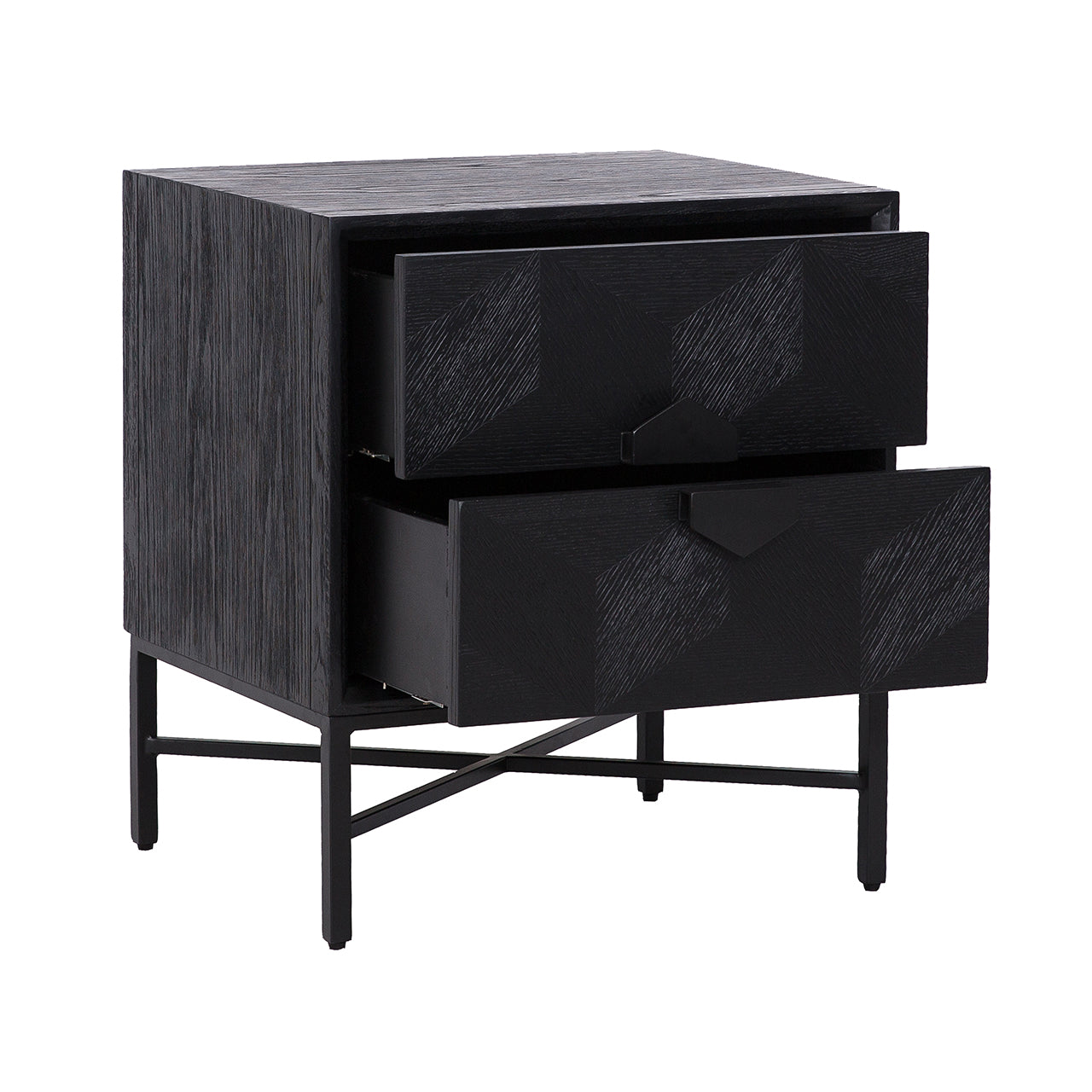 Nightstand Blax 2-drawers (Black)- Richmond Interiors