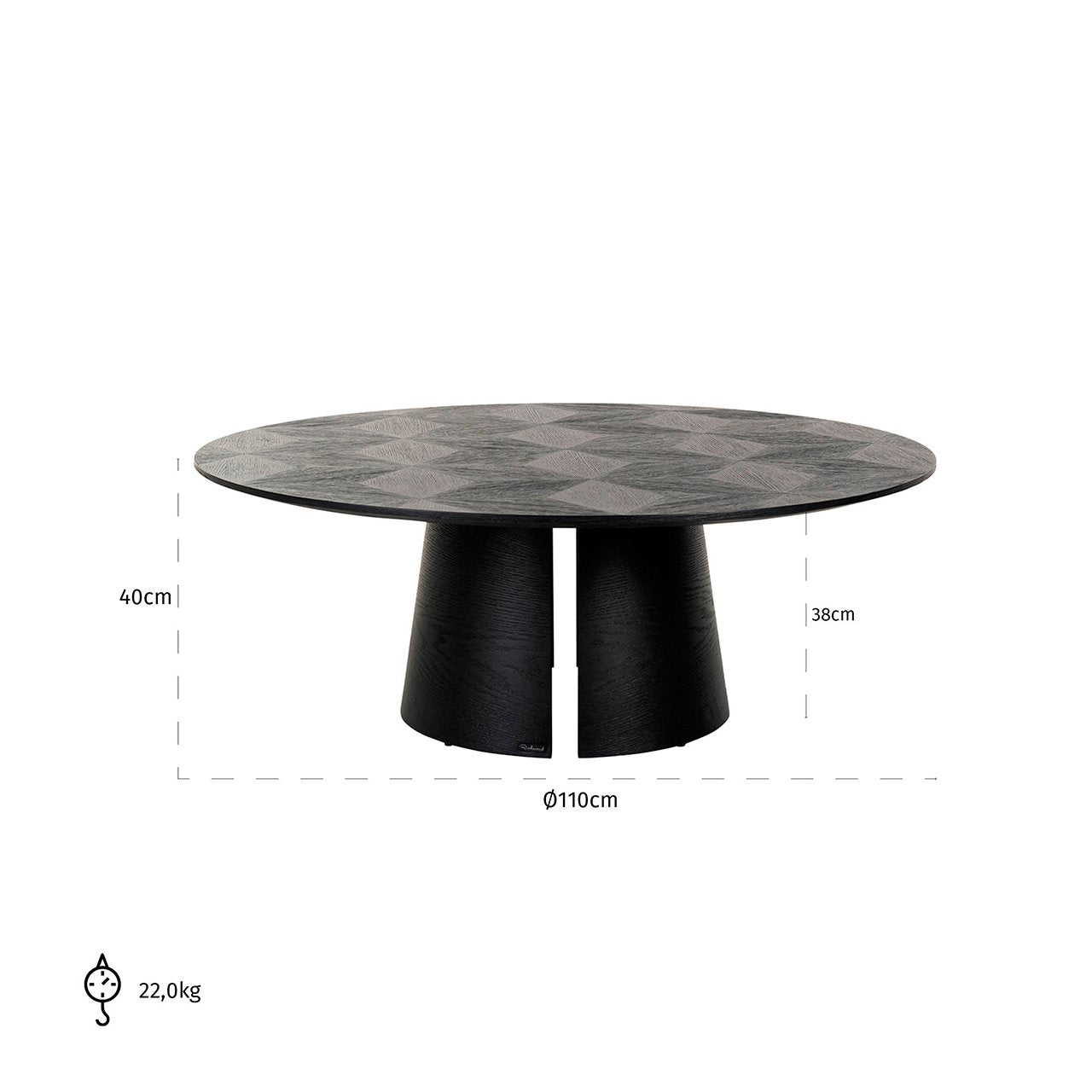 Coffee table Blax 110Ø (Black)- Richmond Interiors