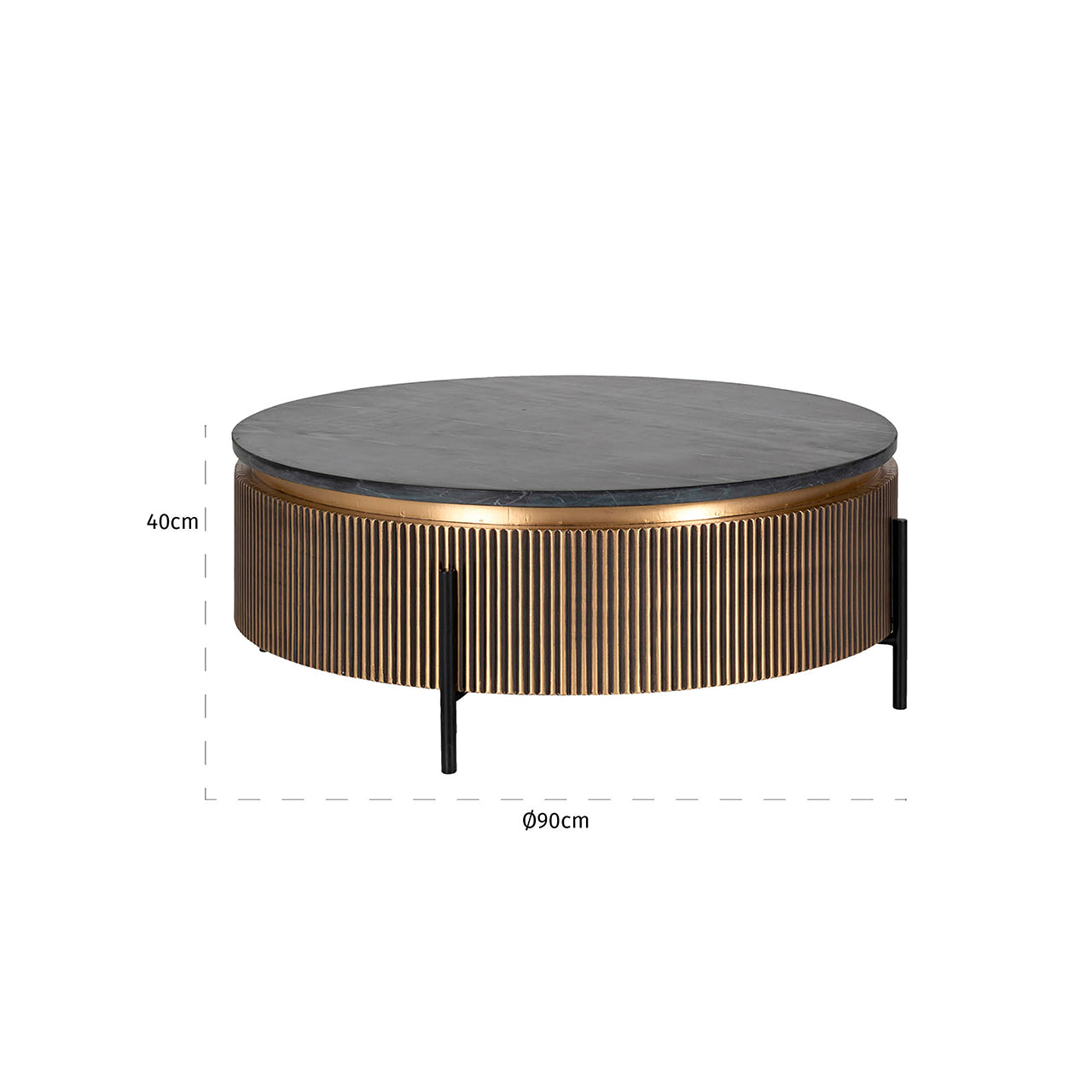 Coffee table Ironville 90Ø (Gold)- Richmond Interiors
