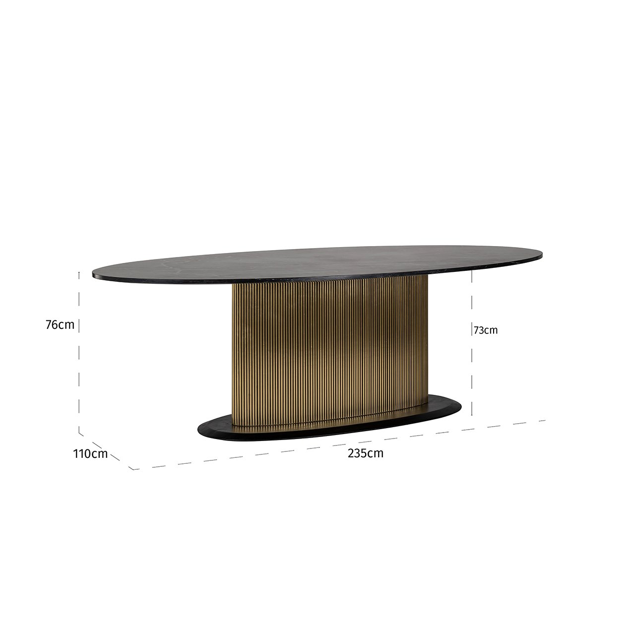 Dining table Ironville oval 235 (Black/gold)- Richmond Interiors