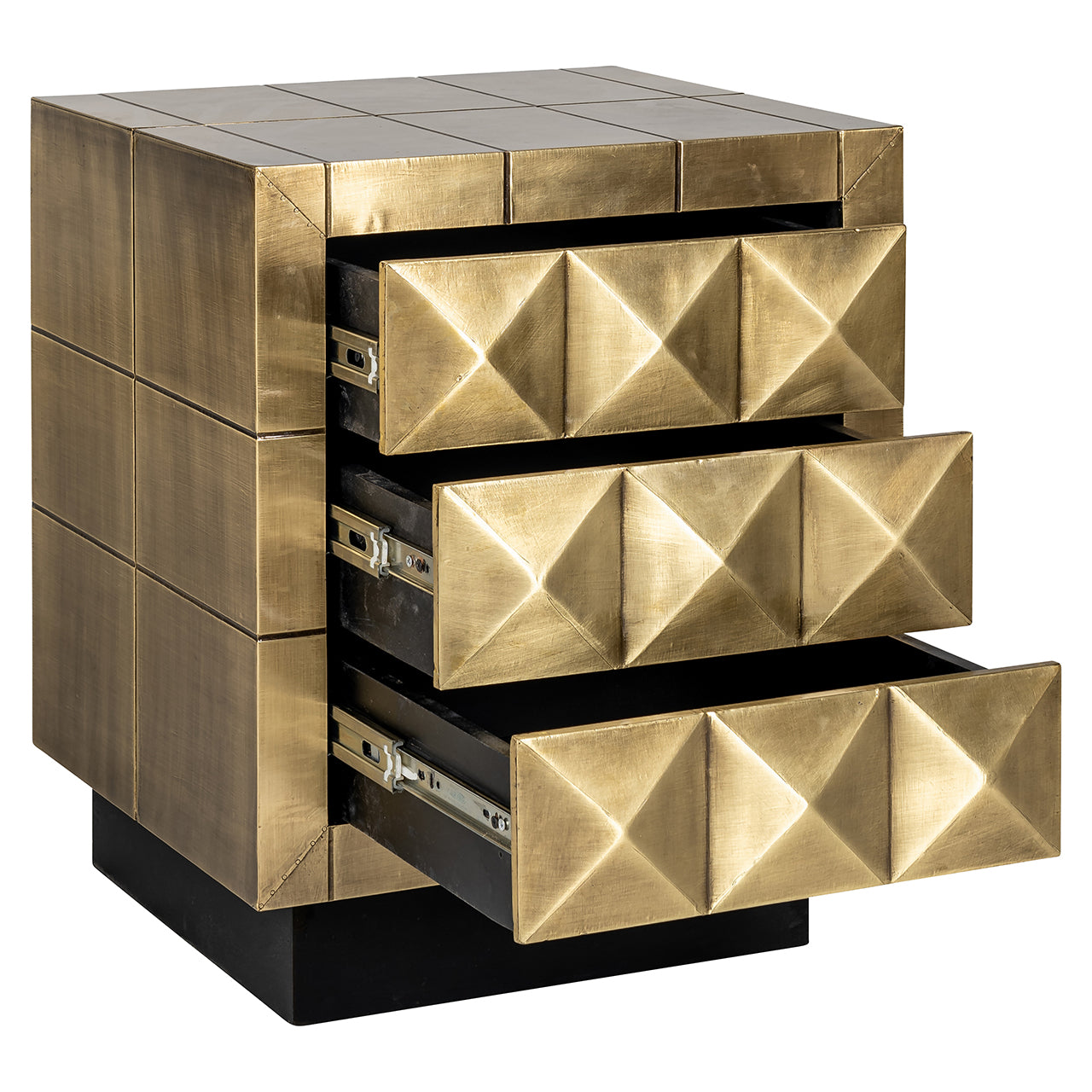 Nightstand Collada 3-drawers (Brushed Gold)- Richmond Interiors