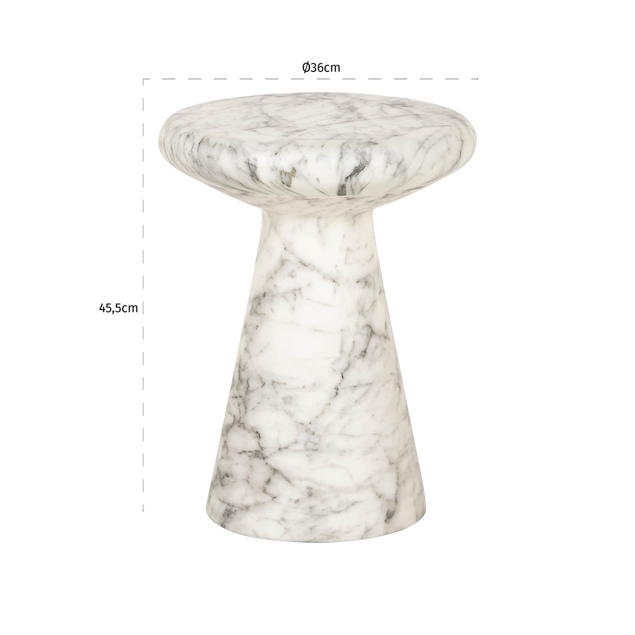 End table Lohan faux white marble (White)- Richmond Interiors