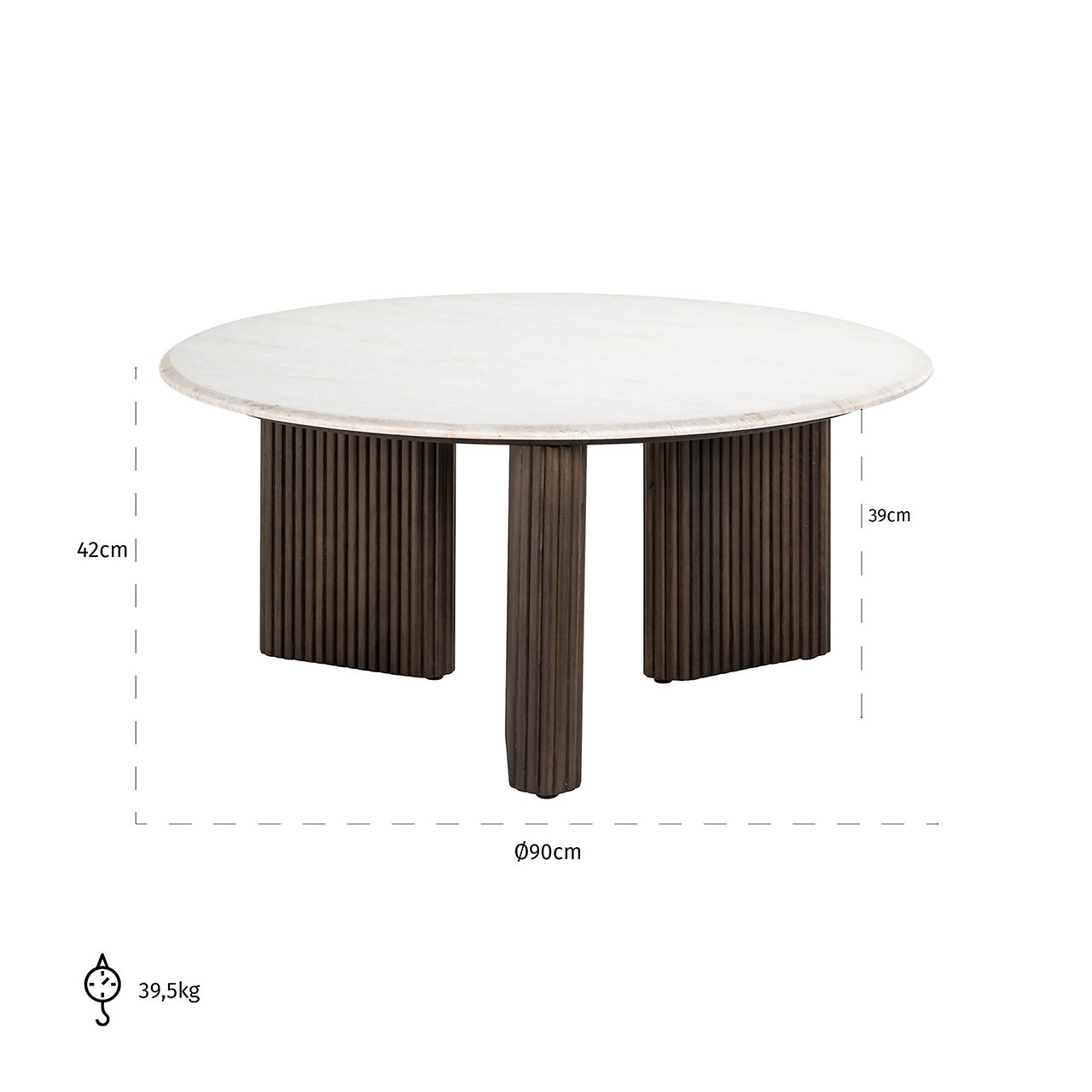 Coffee table Mayfield 90Ø (White)- Richmond Interiors