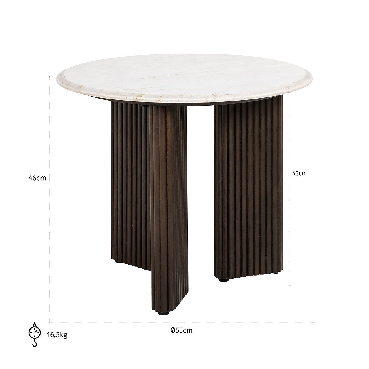 End table Mayfield 55Ø (White)- Richmond Interiors