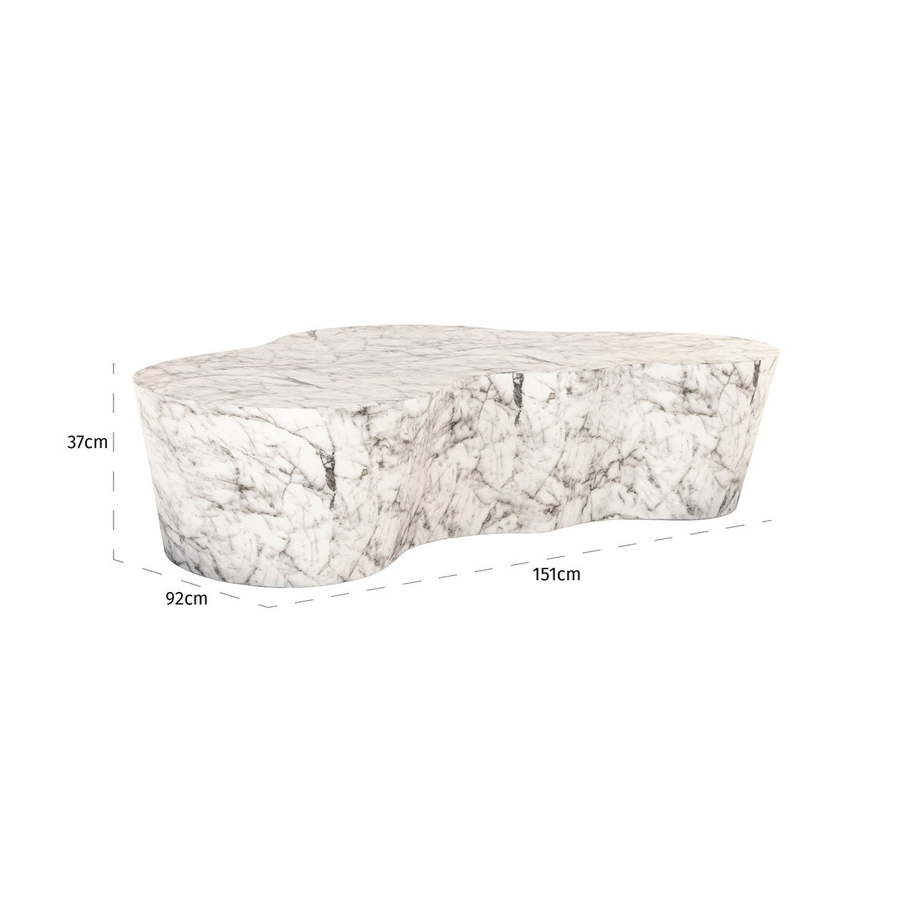 Coffee table Rockyard faux white marble (White)- Richmond Interiors