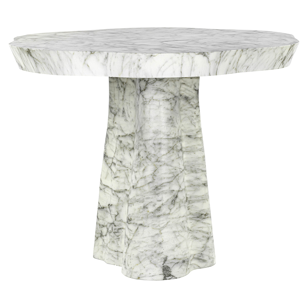 Dining table Rockyard 100Ø faux white marble (White)- Richmond Interiors