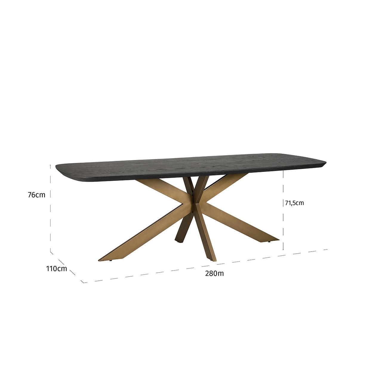 Dining table Cambon 280 danish oval (Dark coffee)- Richmond Interiors