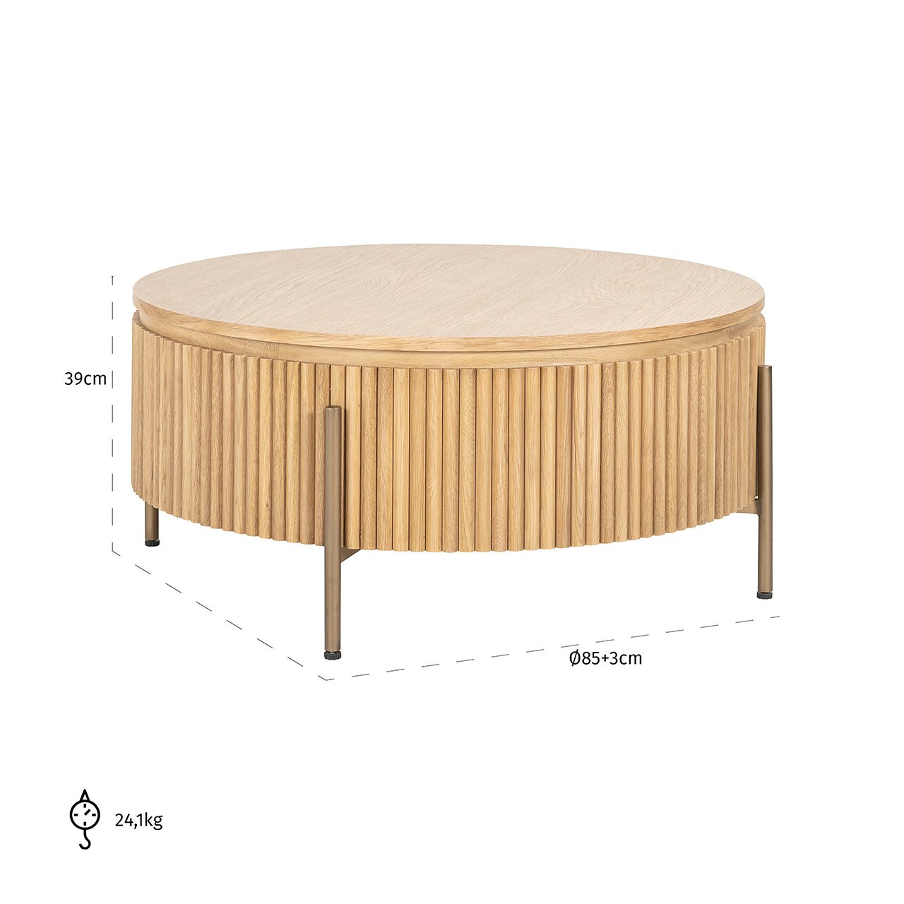 Coffee table Belfort 85Ø (Natural oak)- Richmond Interiors