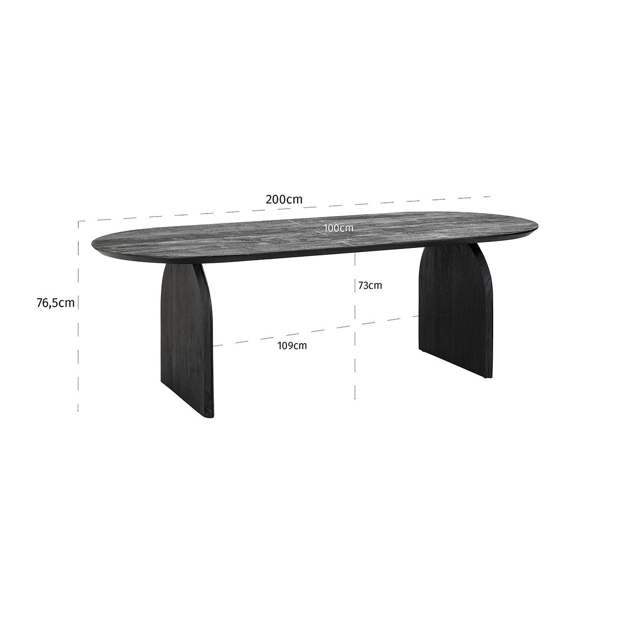 Dining table Hudson 200 (Black)- Richmond Interiors