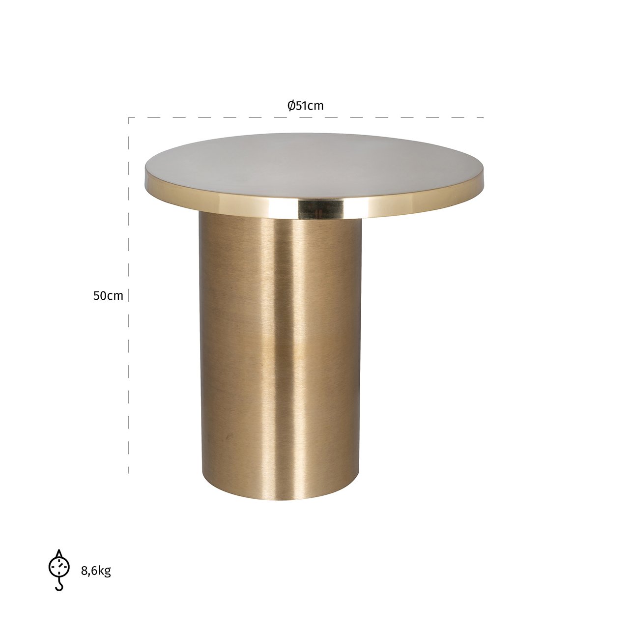 End table Naya (Brushed Gold)- Richmond Interiors