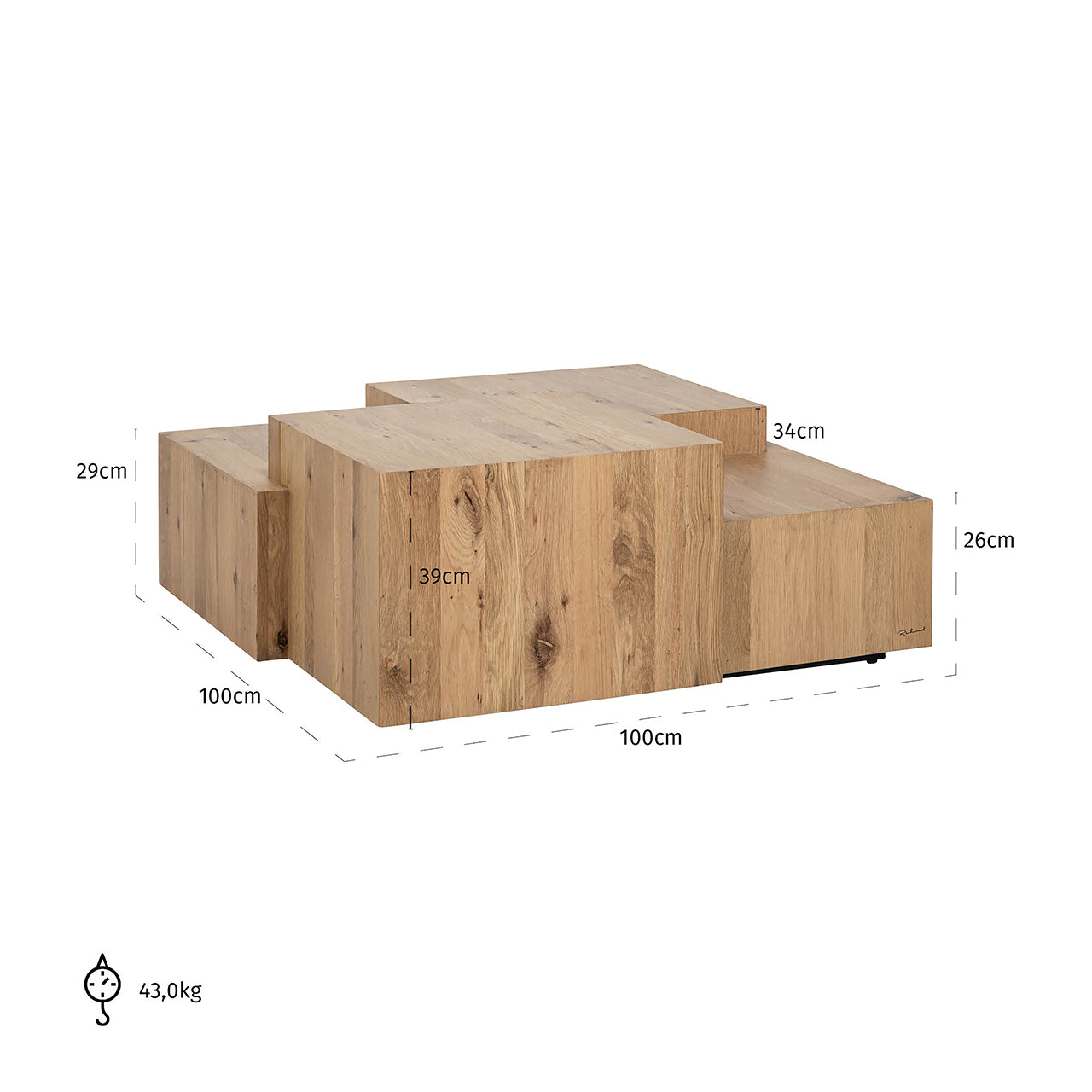 Coffee table Lennox natural (Natural)- Richmond Interiors