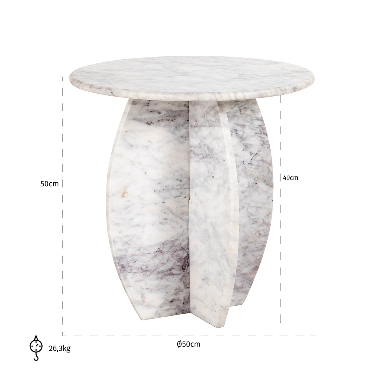 End table Holmes 50Ø (White)- Richmond Interiors