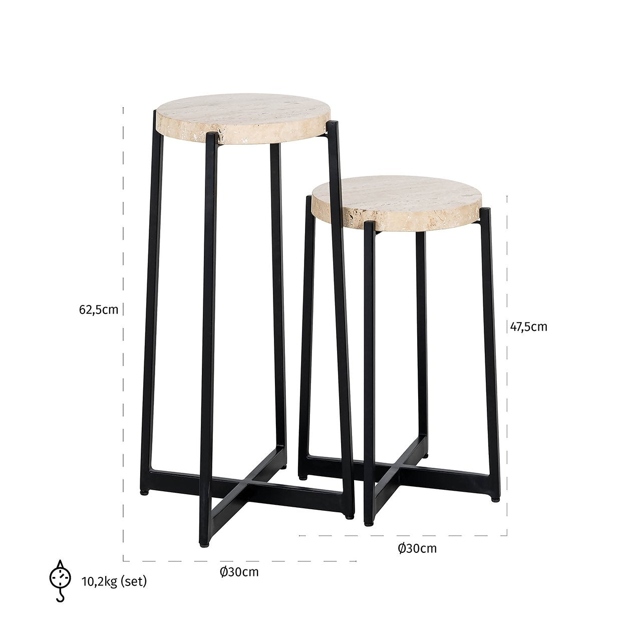 End table Dillinger set of 2 (Beige)- Richmond Interiors